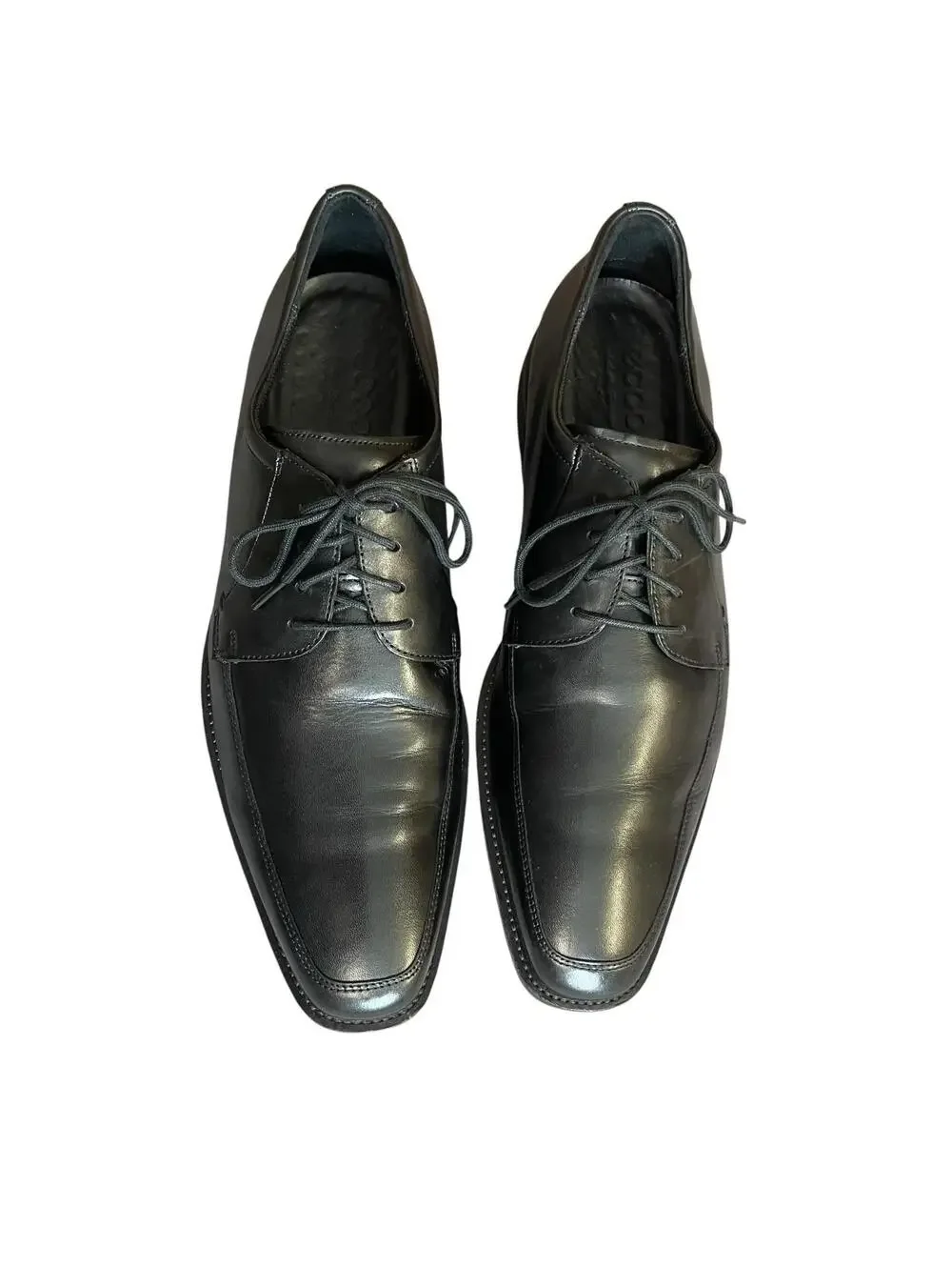Ecco Black Leather Calcan Apron Toe Oxford Shoes Size 12